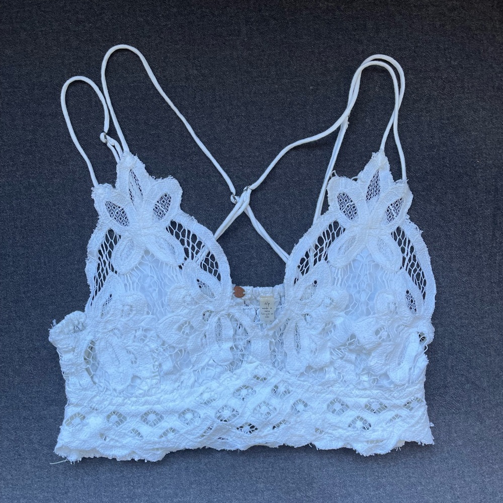 Free People Adella Bralette in White